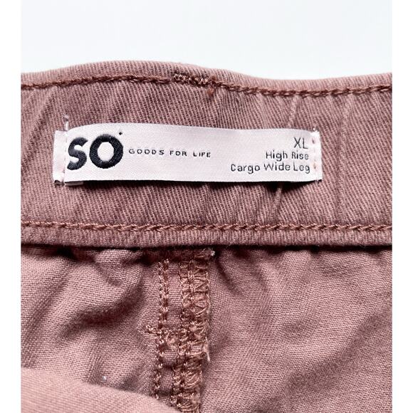 Women's SO Brown Wide Leg High Rise Cargo Pants Size XL - Picture 2 of 8